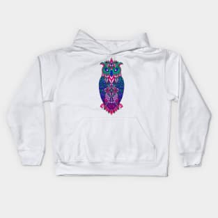 mr owl in ecopop pattern aesthetic art in rainbow colors Kids Hoodie